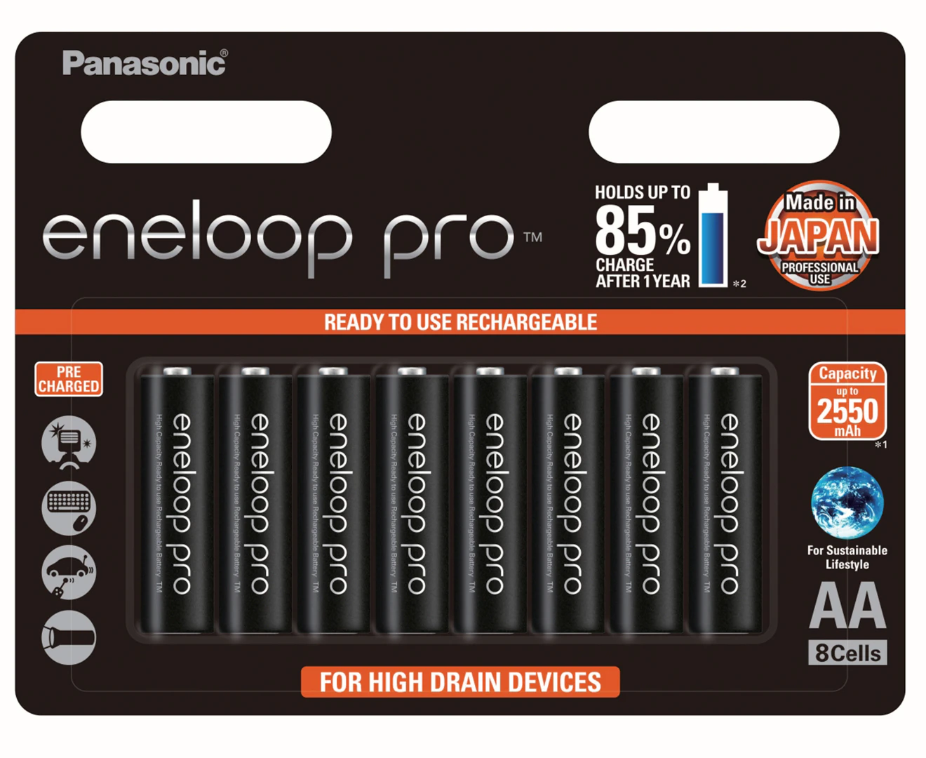 Panasonic Eneloop Pro AA 8 PK Batteries