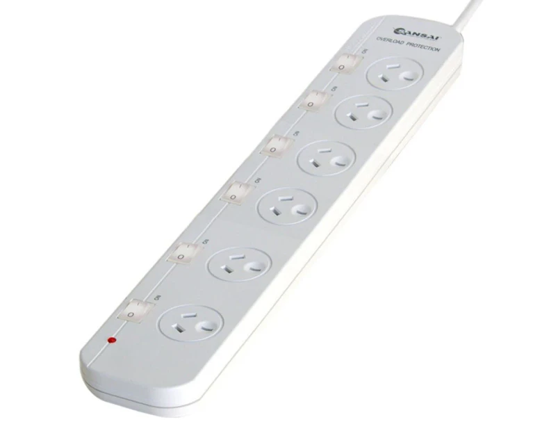Sansai 6-Outlet Individual Switch Power Board
