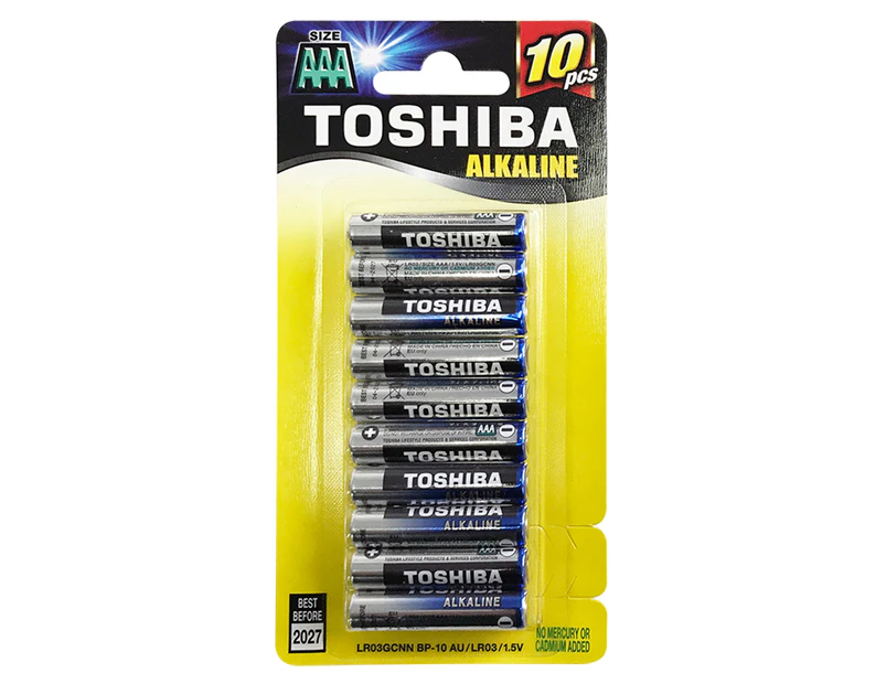 Toshiba Alkaline AAA Batteries 10-Pack
