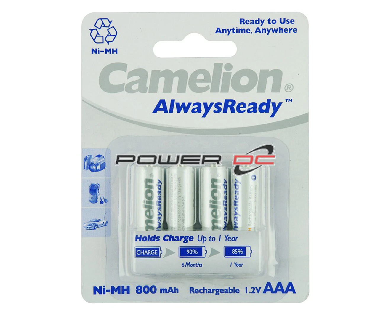 4pc Camelion Ni-MH AAA 1.2V Battery 800mAh Rechargeable HR03 Micro Batteries