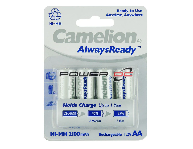 Camelion Always Ready Rechargeable 2100mAh AA Battery 4-Pack