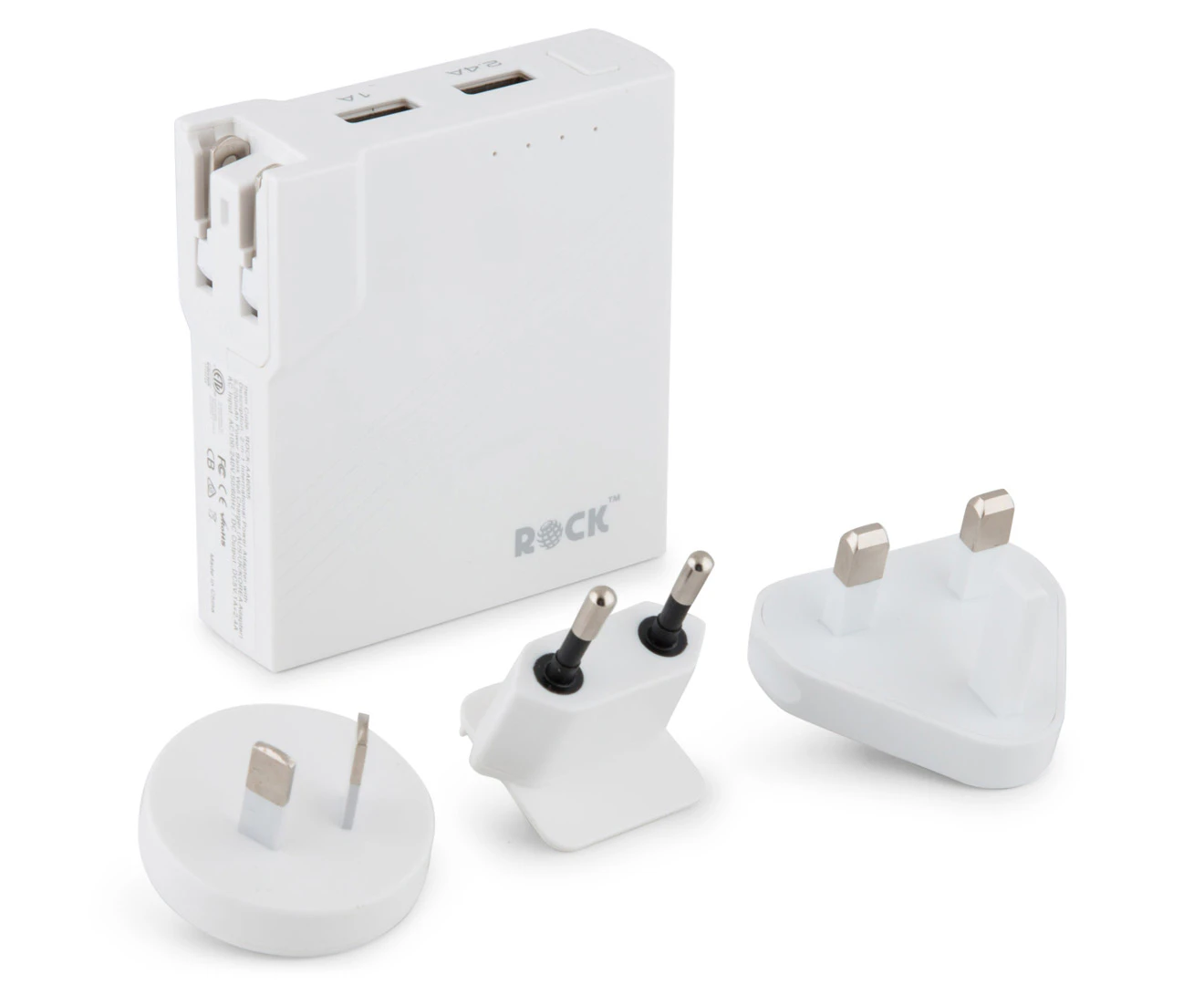 Rock 2-in-1 International Power Adaptor w/ 5200mAh Power Bank Wall Charger