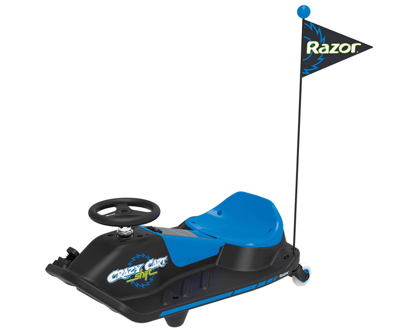 Razor Crazy Cart Shift 2.0 Electric Ride On 6-8y Kids Racing Toy w/ Charger/Flag