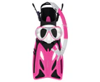 Mirage Junior Small/Medium Crystal Gold Mask, Snorkel & Fin Set - Pink