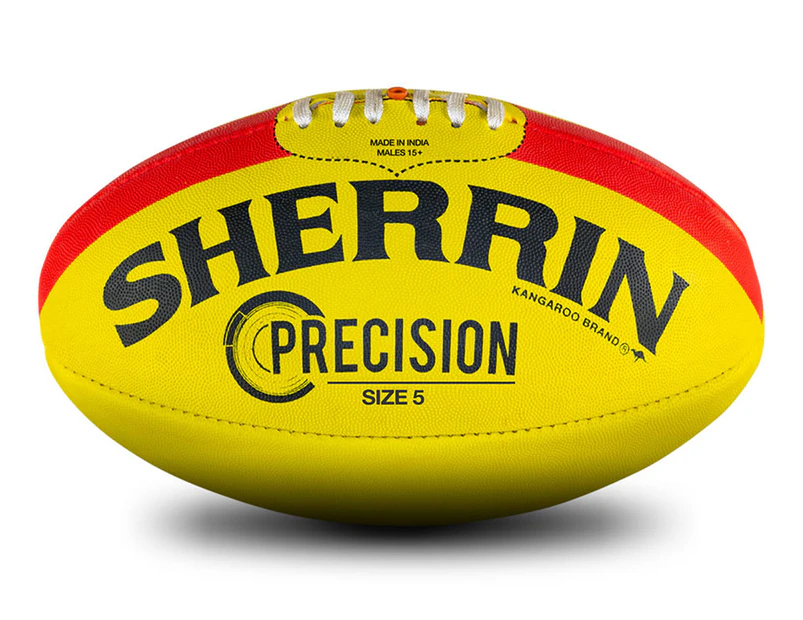 Sherrin Precision Size 5 AFL Football - Yellow/Red