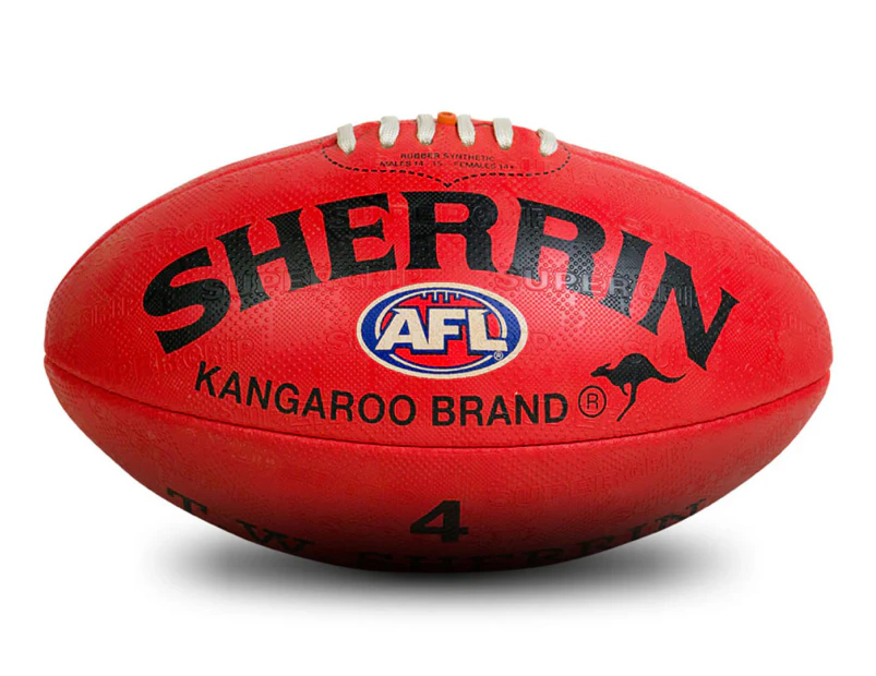 Sherrin Kangaroo Brand Size 4 Football - Red