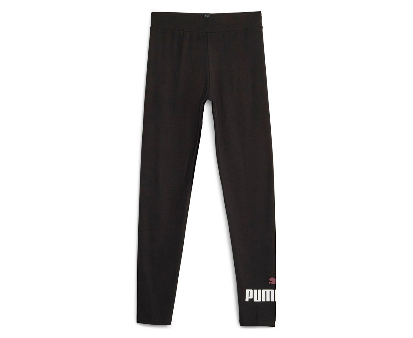 Puma Youth Girls' Essential Logo Leggings / Tights - Black/Peach Smoothie