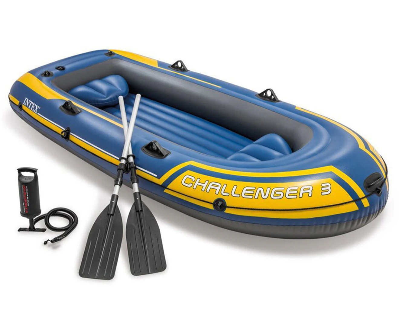 Intex 295cm Challenger 3 Inflatable/Floating Sports Boat w/ Oars/Paddles 14y+