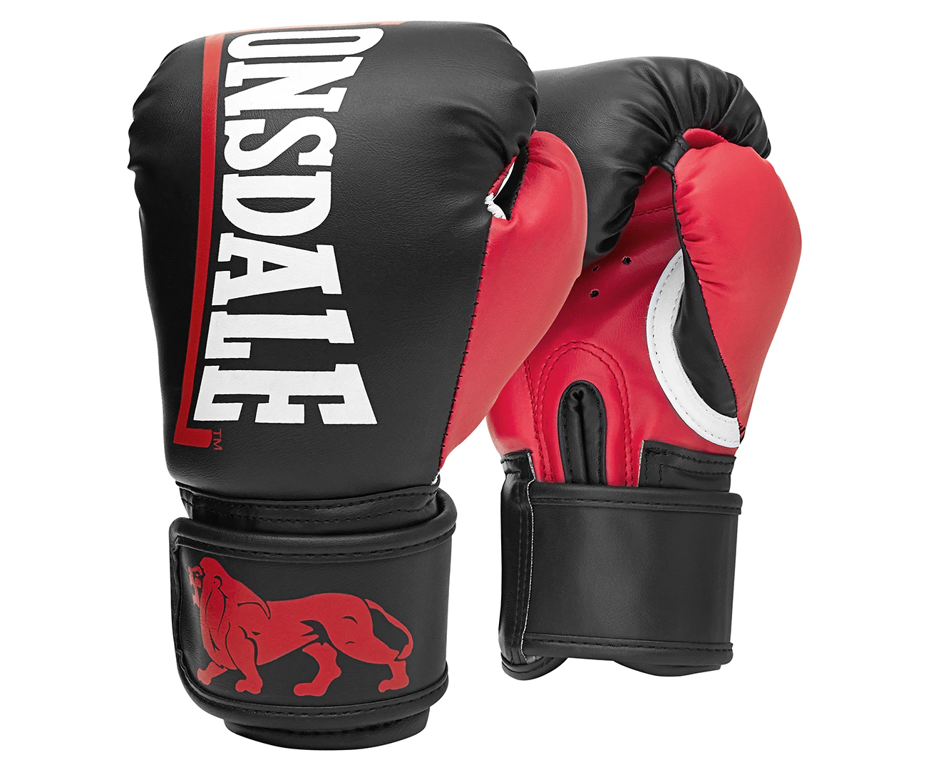 Lonsdale Challenger Junior Boxing Gloves - Black/White/Red