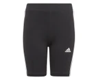 Adidas Girls' 3-Stripes Bike Tights / Shorts - Black/White