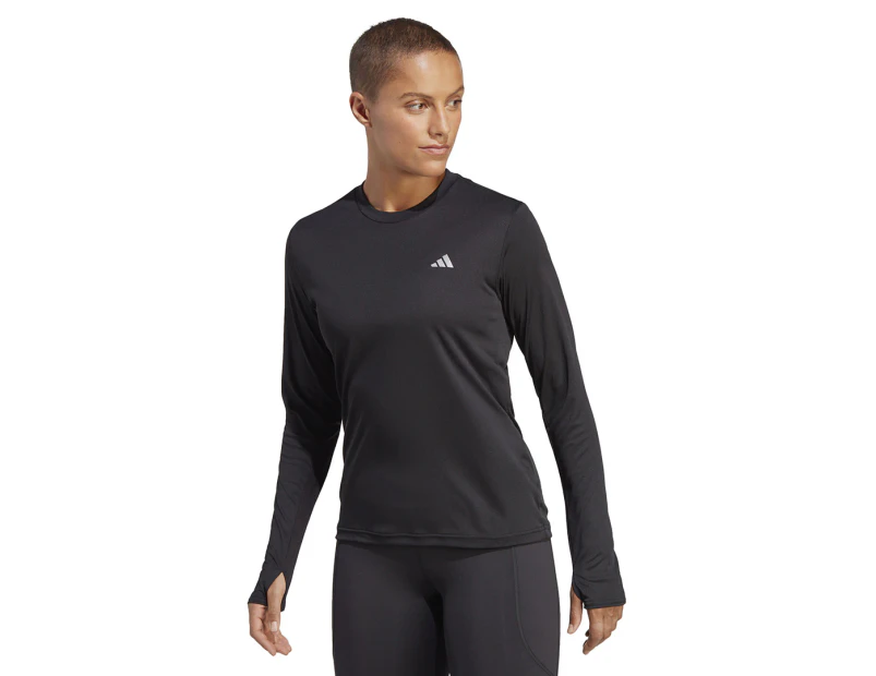Adidas Women's Run It Long Sleeve Tee / T-Shirt / Tshirt - Black