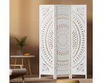 Artiss 3 Panel Room Divider Screen 132x170cm Circle White