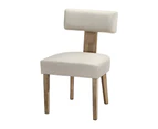 Artiss Dining Chairs Set of 2 Linen Fabric Wooden Beige