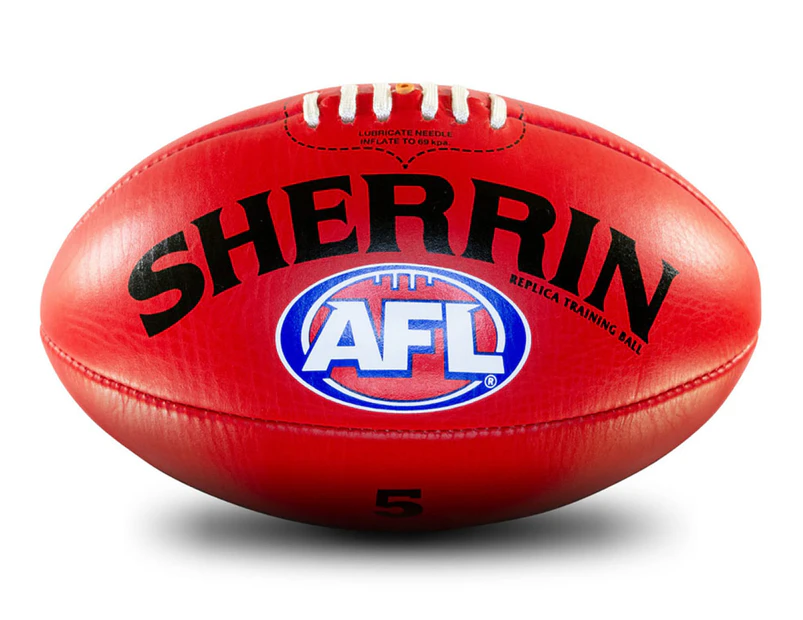 Sherrin AFL Replica Size 5 Training Football - Red