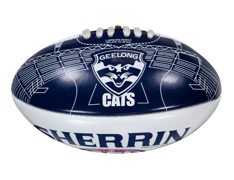 Sherrin PVC Softie Cats Mini AFL Football - Blue/White