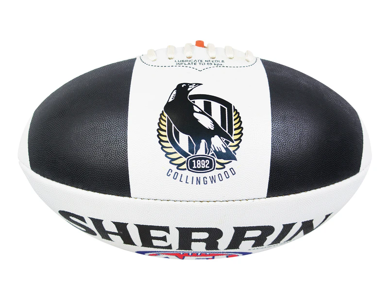 Sherrin Synthetic Size 5 Magpies AFL Football - Black/White