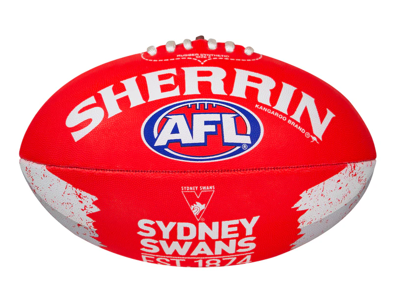 Sherrin Synthetic Swans Song Size 2 AFL Football - Red/White