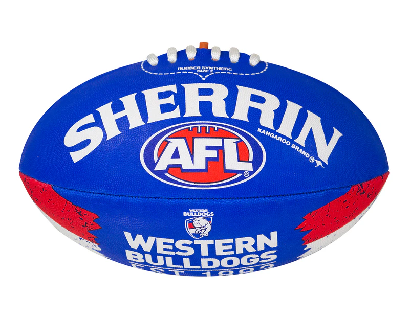 Sherrin Synthetic Bulldogs Song Size 2 AFL Football - Blue/White/Red