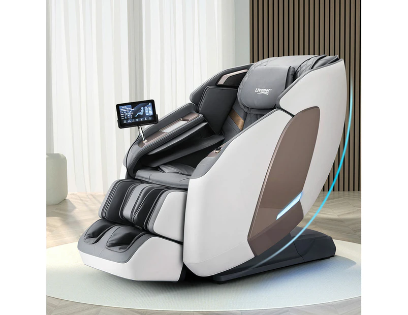 Livemor 4D Massage Chair Massager Chairs Zero Gravity Electric Recliner Melisa White