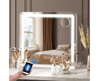 Oikiture 60x52cm Bluetooth Hollywood LED Makeup Mirror Vanity Wall Mirrors Standing Wall Mounted