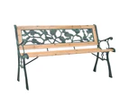 Outdoor Decor Garden Patio Deck Rose Patterned Wooden Park Bench Chair Seat 122cm