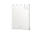 Oikiture 61x43cm LED Makeup Mirror Bluetooth Hollywood Vanity Wall Mirrors Standing Wall Mounted