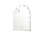 Oikiture 61x43cm LED Arched Makeup Mirror Bluetooth Hollywood Vanity Wall Mirrors Standing Wall Mounted