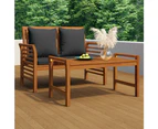 Outdoor Garden Bench Seat Solid Wooden Sofa Chair Park Patio Furniture Grey