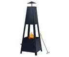 Outdoor Patio Heater Steel Pyramid Fire Pit  Fireplace Garden Wood Burner 1m
