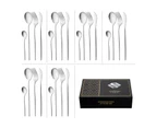 24 Piece Cutlery set Luxury Boxed Gift Stainless Steel 410 Dinner Steak Knife Fork Spoon Teaspoon Silver