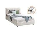 Oikiture Bed Frame King Single Size Gas Lift White BOSS