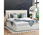 Oikiture Bed Frame Queen Size Gas Lift White BOSS