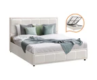 Oikiture Bed Frame Queen Size Gas Lift White BOSS