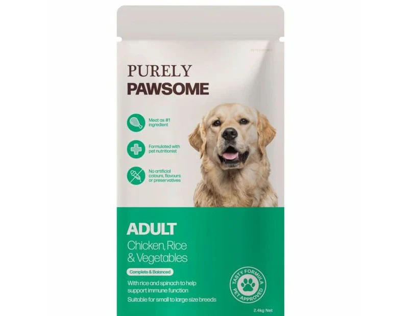 Purely Pawsome Dog Food Adult Chicken - Rice & Vegetables - Multi