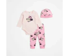 Baby Disney Bodysuit and Leggings 3 Piece Set - Minnie - Pink