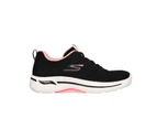 Womens Skechers Go Walk Arch Fit Unify Black/Pink Athletic Shoes - Multi