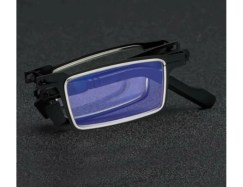 Men's Prescription Glasses Cooling Glasses Frame For Men Folding Blue Light Blocking Eyeglasses Eyewear+1+1.5+2+2.5+3 - Black With Plus3