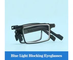Men's Prescription Glasses Cooling Glasses Frame For Men Folding Blue Light Blocking Eyeglasses Eyewear+1+1.5+2+2.5+3 - Black With Plus1