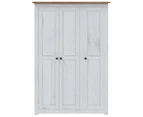 Hamptons Solid Wood Wardrobe White Cupboard With Hanging & Shelves 1000L