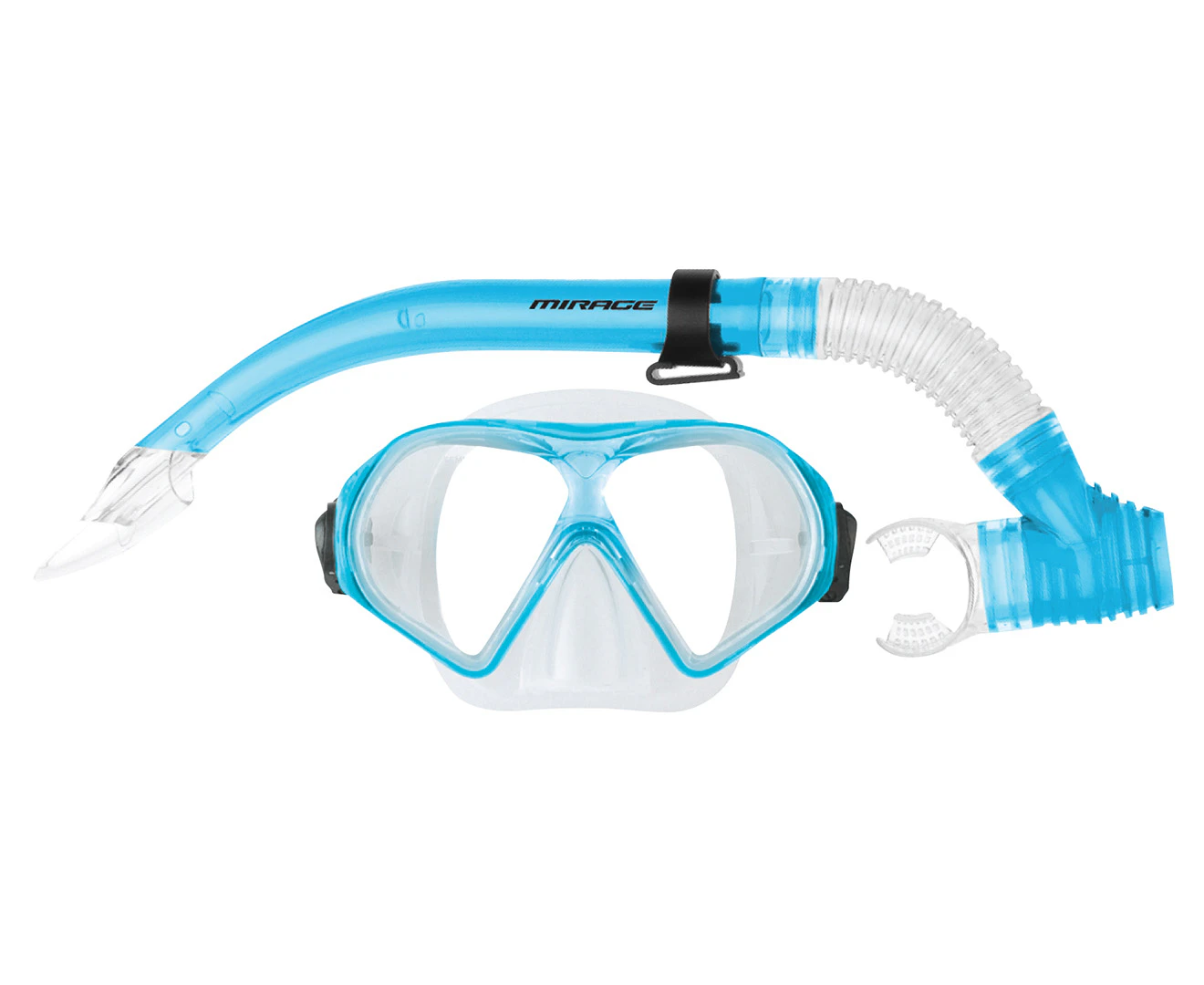 Mirage Watersports Adult Silitex Beach Swimming Goggle Mask/Snorkel Set Blue