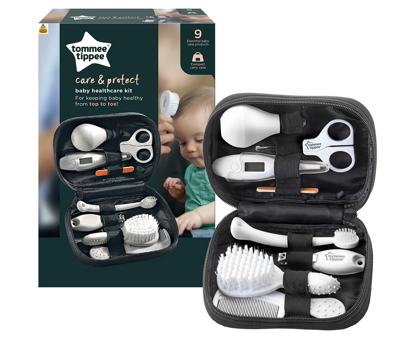 9pc Tommee Tippee Baby/Newborn Healthcare Travel Kit Clipper/Scissor/Brush/Comb