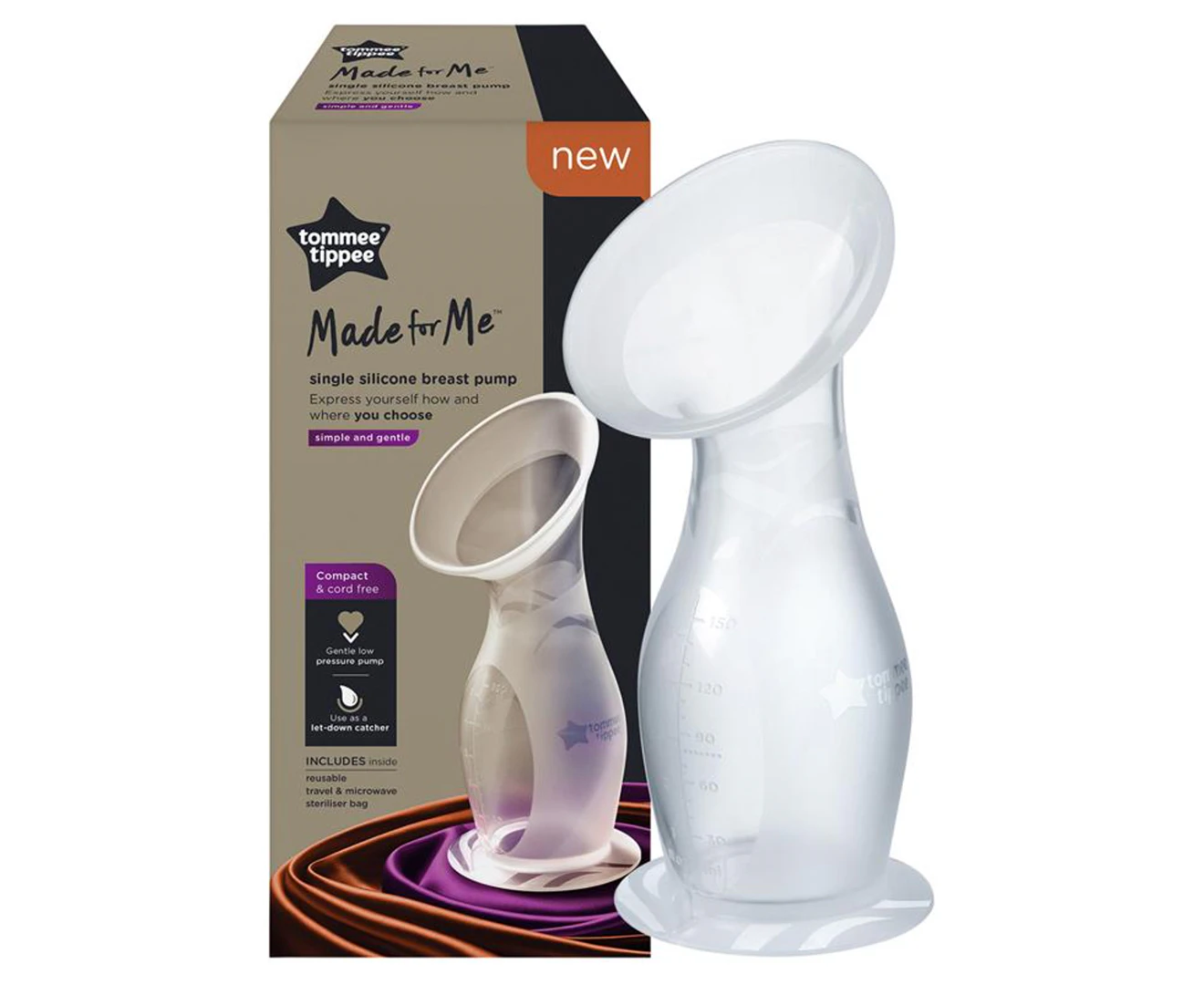 Tommee Tippee Made For Me Simple & Discrete 100% Silicone Portable Breast Pump