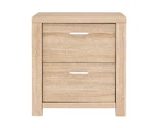 Bedside Table Lamp Side Tables with Drawers Nightstand Unit Beige Wood Bedroom