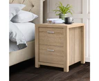Bedside Table Lamp Side Tables with Drawers Nightstand Unit Beige Wood Bedroom
