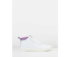 Volley Heritage Hi Leap Mens Womens Volleys Canvas White Pink Blue Shoes Boots - Pink/Purple/Grey