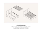 Oikiture Bed Frame Double Size Bed Platform White Boucle