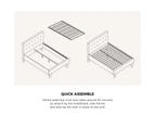 Oikiture Bed Frame King Size Bed Platform White Boucle