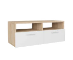 vidaXL TV Cabinet Engineered Wood 95x35x36 cm Oak and White
