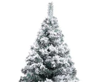 vidaXL Artificial Christmas Tree with Flocked Snow Green 120 cm PVC