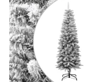 vidaXL Artificial Slim Christmas Tree with Flocked Snow 150 cm PVC&PE